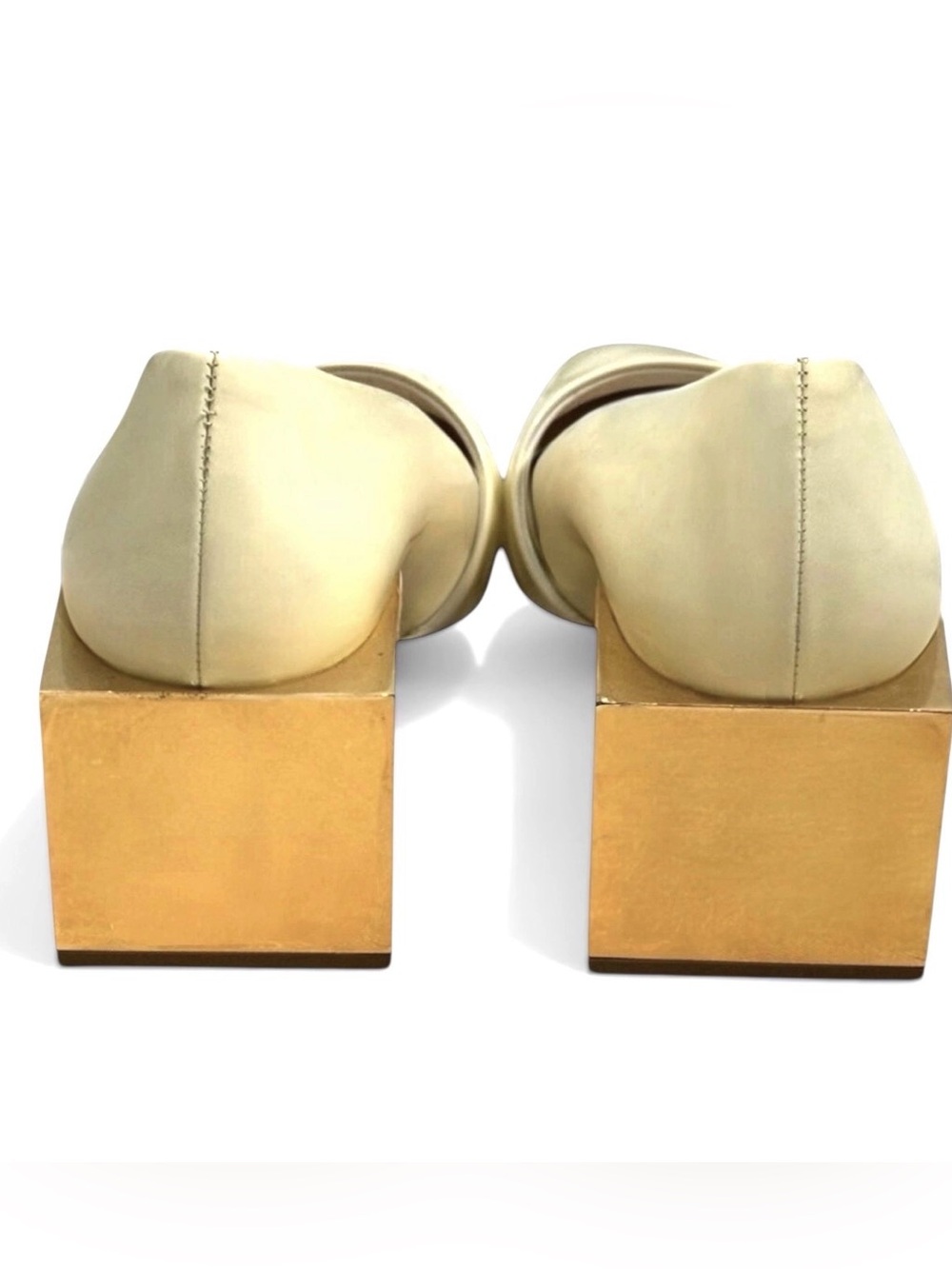 Christian Louboutin Cream Patent Mary Jane Block Heel Pumps Size 38 - Picture 7 of 9